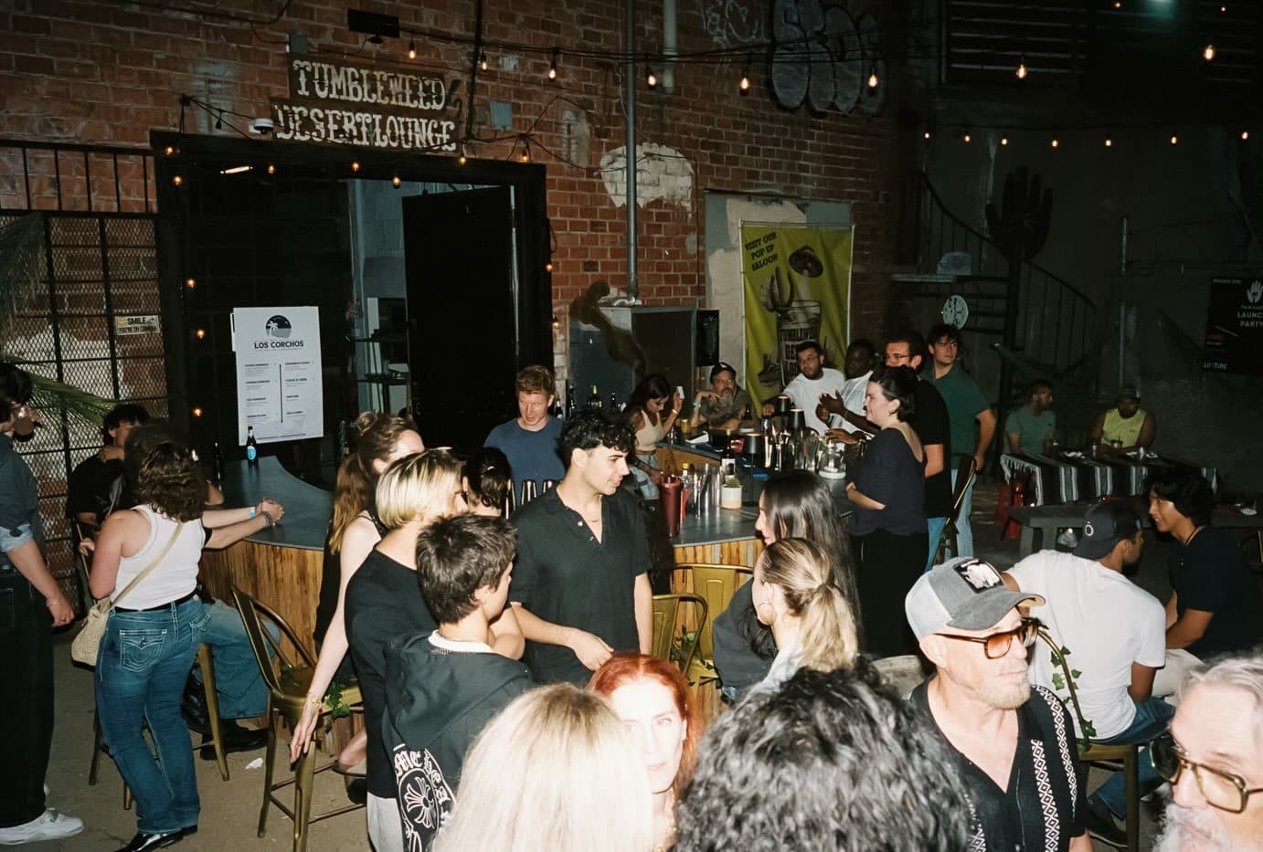 The crowd outside the Tumbleweed Desert Lounge entrance at the Palm Radio Launch Party